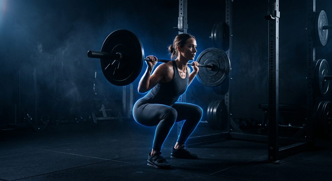 Athlete in the bottom of a squat